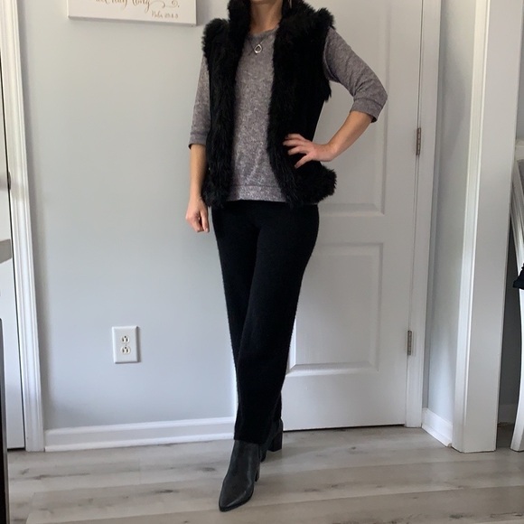Lord and Taylor cashmere pants size small black‎ cozy super soft winter - Picture 1 of 14